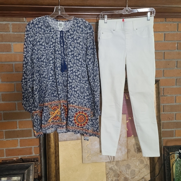 SPANX Pants - Spanx Classic White Women's Jeans Small & Ivy Jane Top